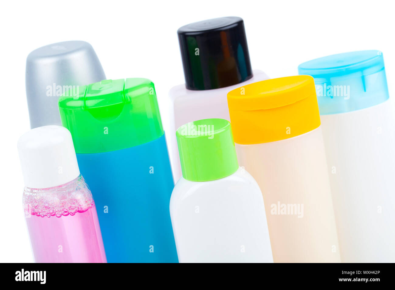 plastic bottles. Isolated on white. Stock Photo