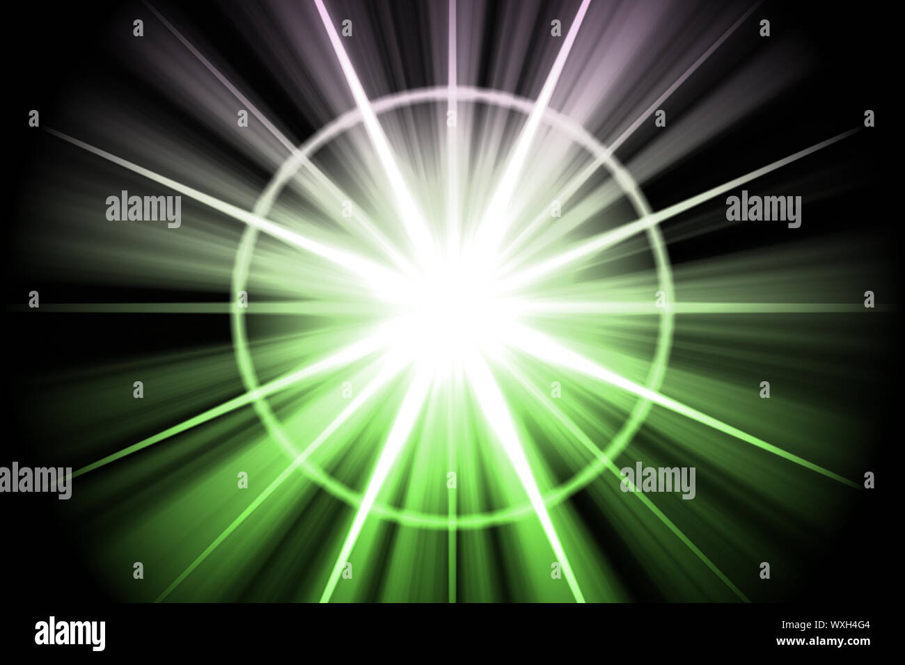 Green Star Sunburst Abstract Stock Photo