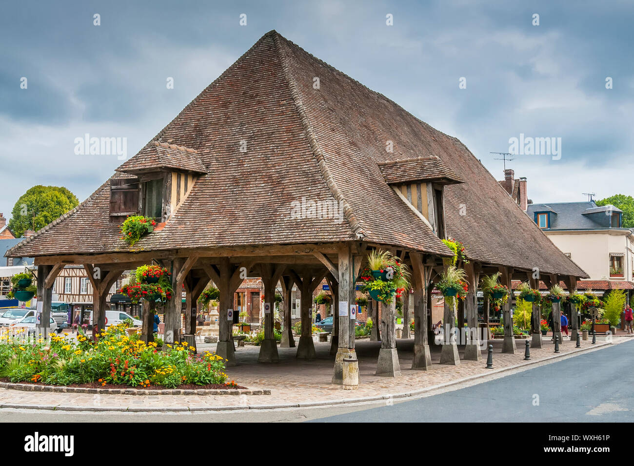 Picture of the historic market hall in Lyons la Foret in Haute Normandy, France Stock Photo