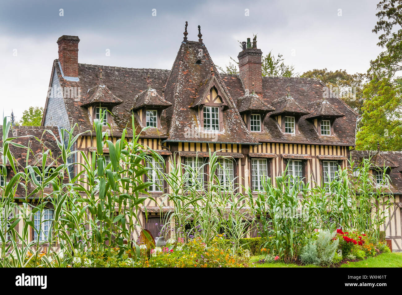 House where the composer Maurice Ravel had worked in Lyons la foret, Haute Normandy, France Stock Photo