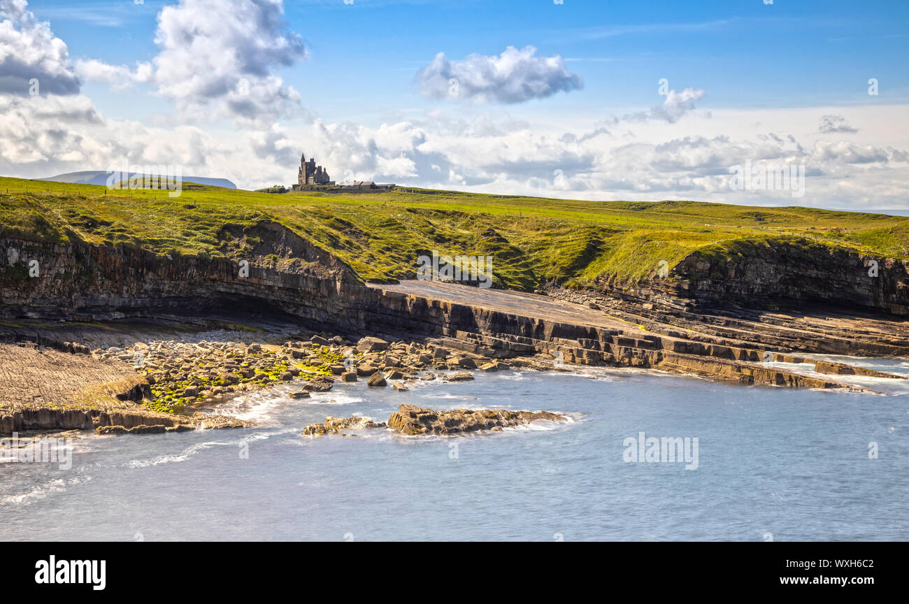 Mullaghmore Castle and the Cliffs in County Sligo, Ireland Stock Photo