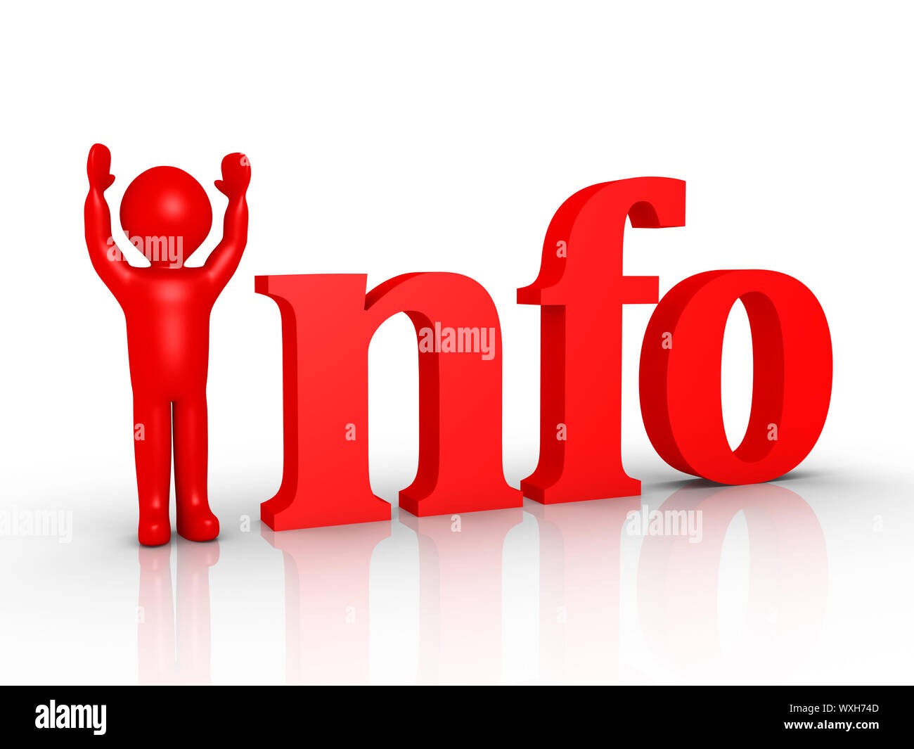 3d Person Is Replacing The First Letter Of Info Word Stock Photo Alamy