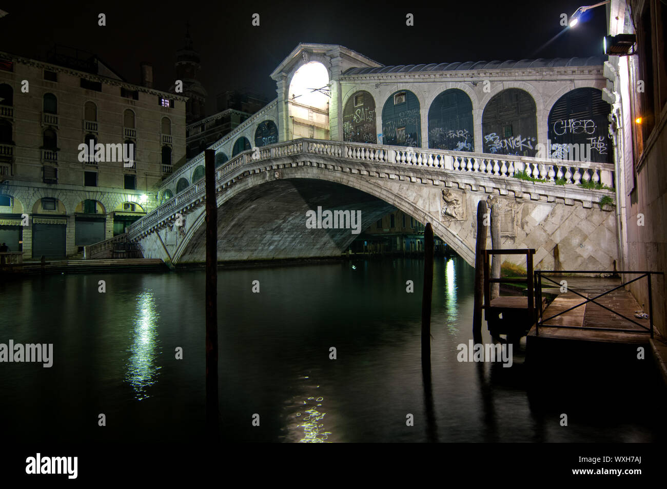 Venice Italy Rialto bridge view one of the icons of the town Stock Photo