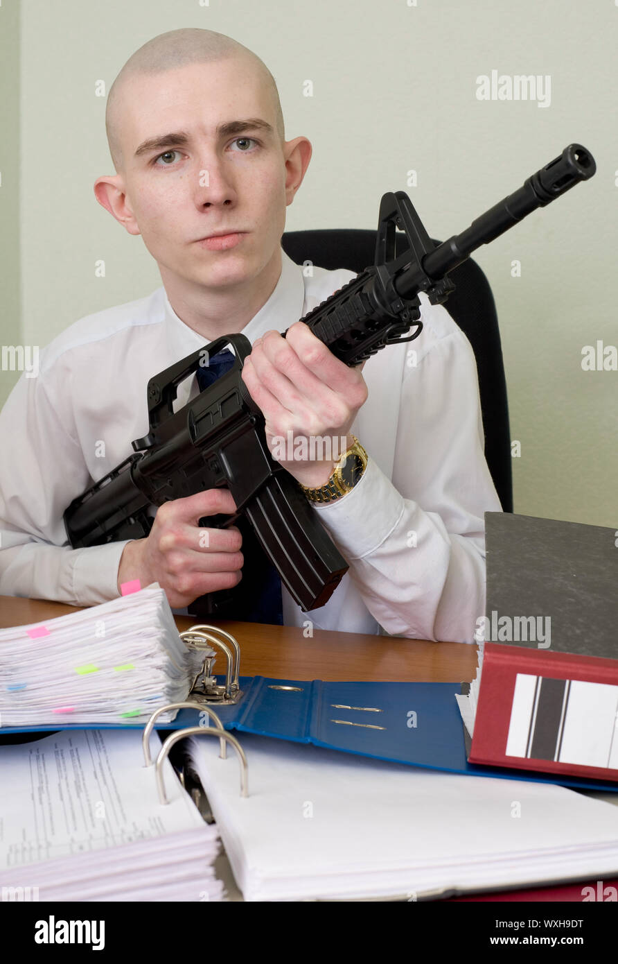 The chief accountant armed with a rifle Stock Photo - Alamy