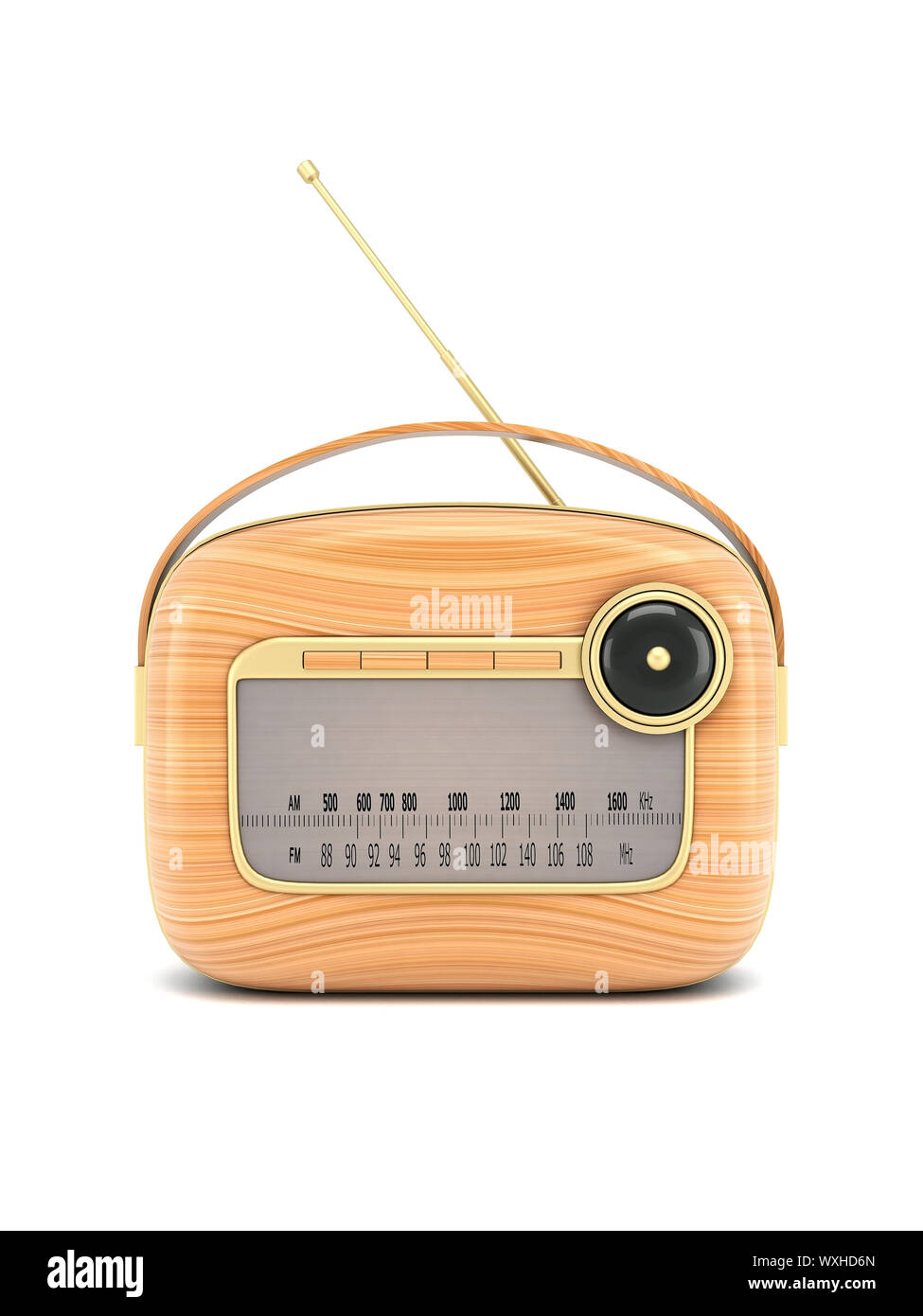 picture of retro radio on a white background Stock Photo - Alamy