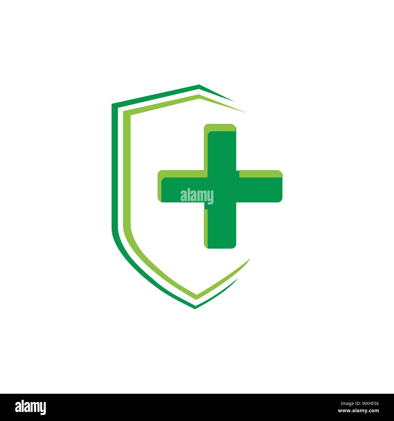 Abstract symbol medical security company shield logo design vector illustrations Stock Vector