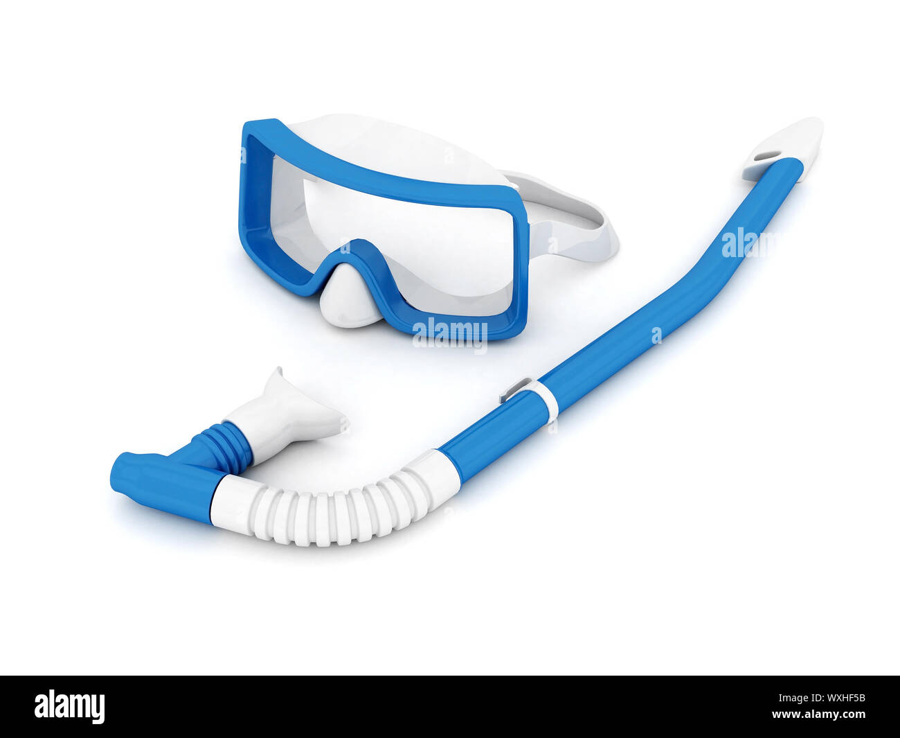 mask and snorkel on a white background Stock Photo - Alamy