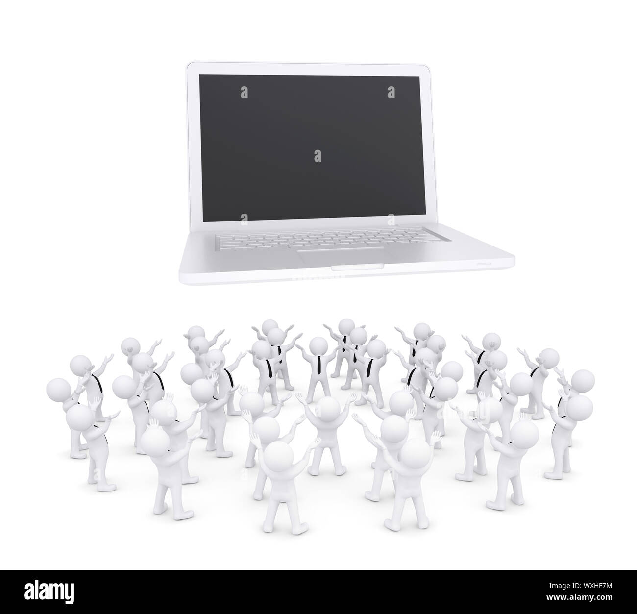 Computer Crowd Image People crowd around laptop hi-res stock photography and images - Alamy
