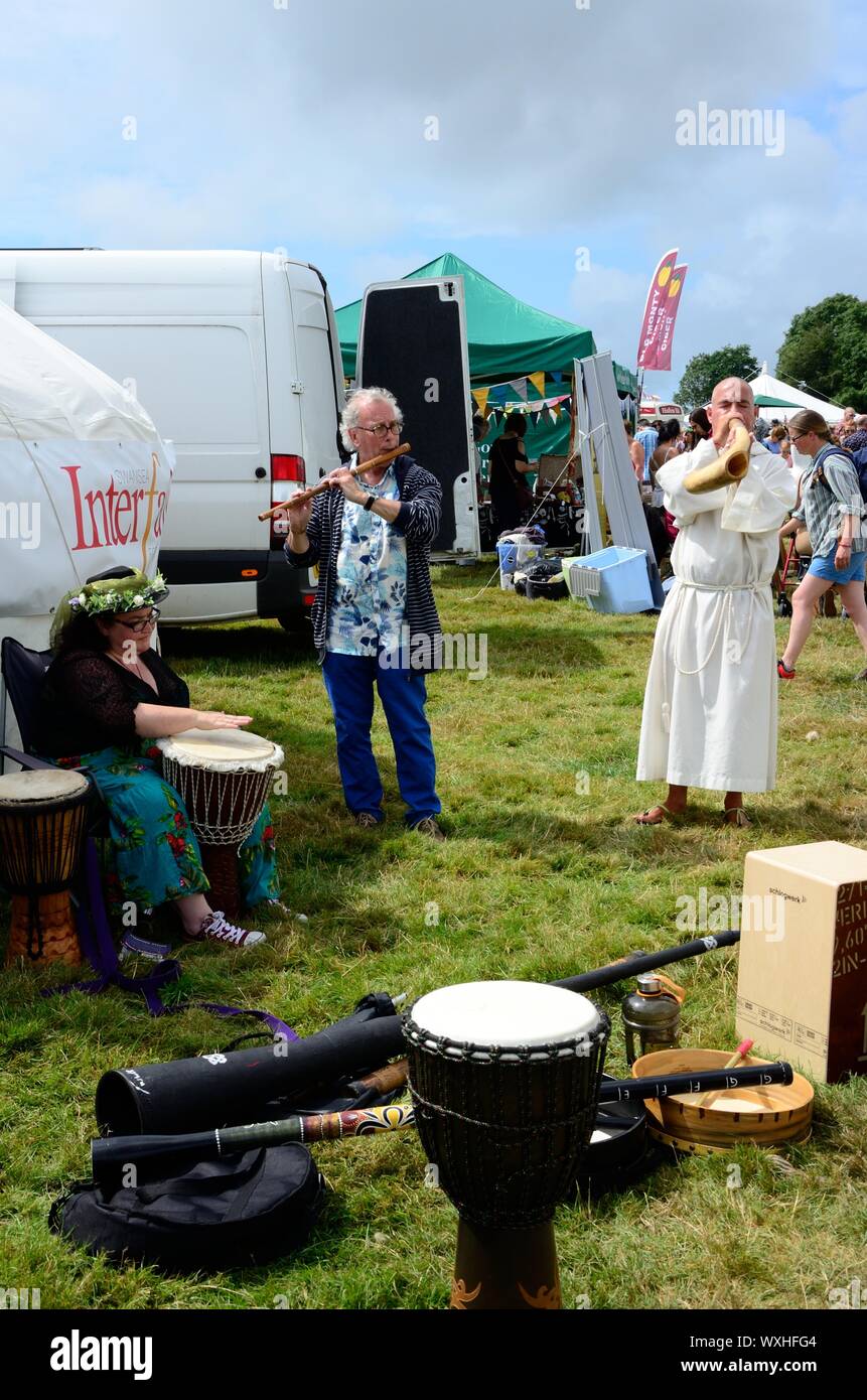 Members of a multi faith church playing musical instruments in an