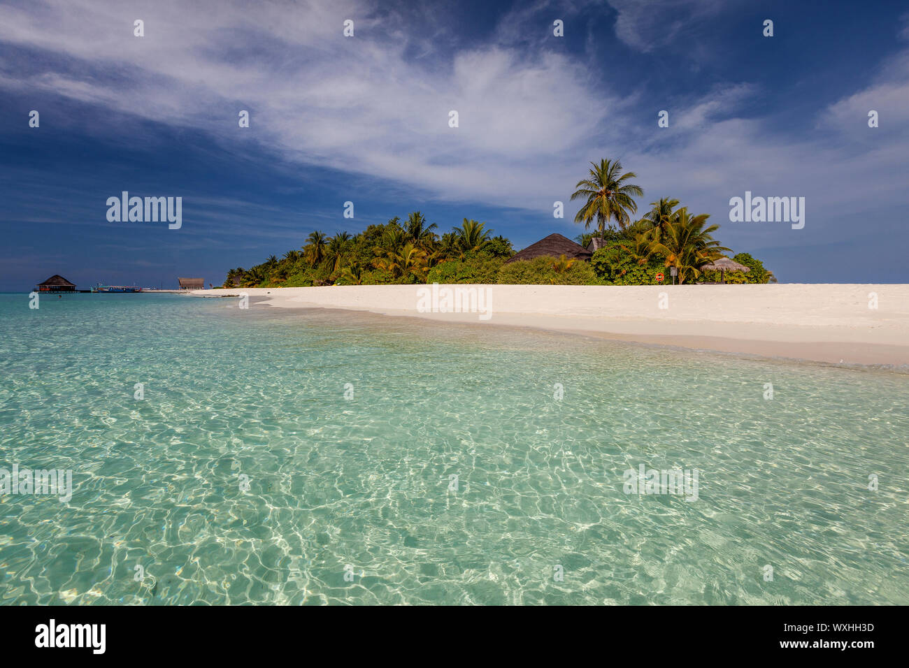 Tropical maldivian island Stock Photo