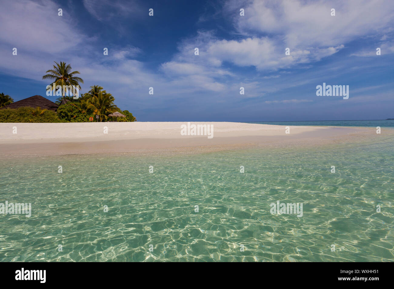 Tropical maldivian island Stock Photo