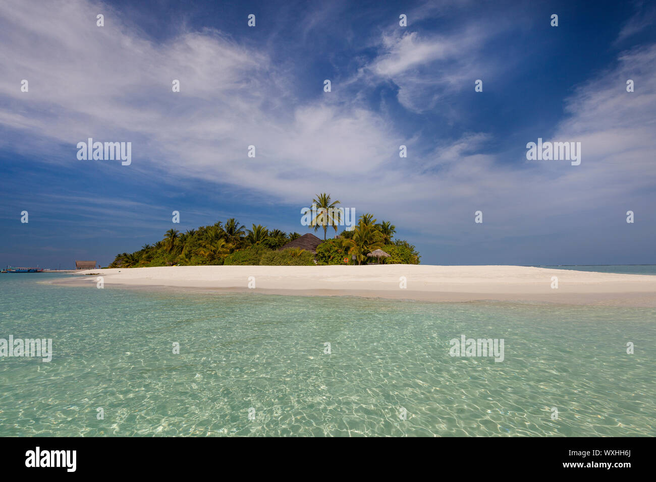 Tropical maldivian island Stock Photo