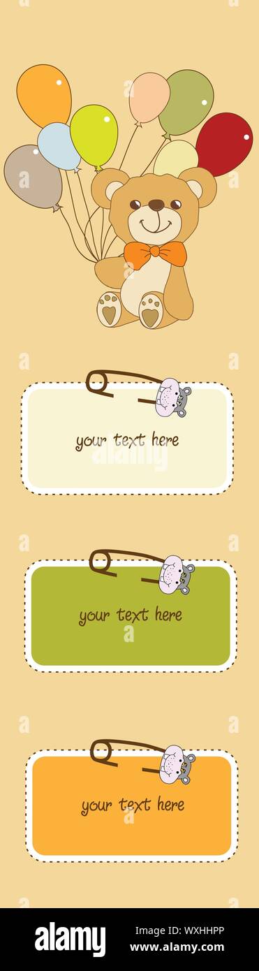 baby shower card with cute teddy bear Stock Vector Image & Art - Alamy