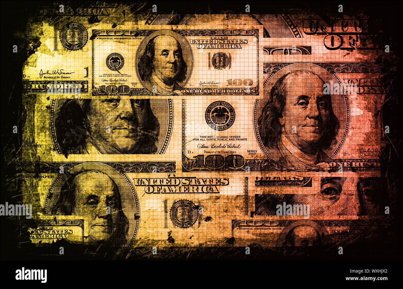 American US Dollars Currency Abstract Stock Photo