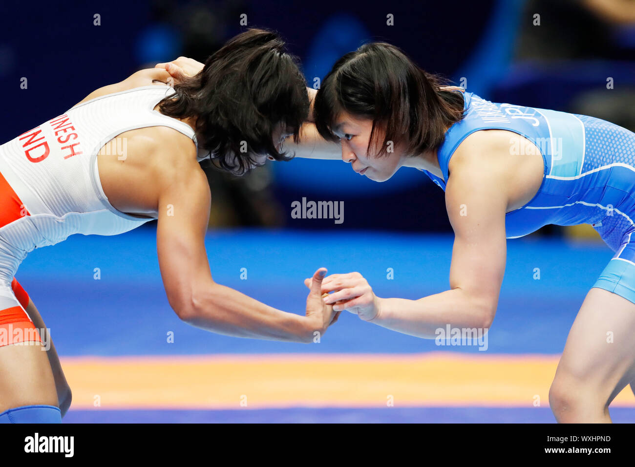 Nursultan, Kazakhstan. 17th Sep, 2019. (L to R) Vinesh Vinesh (IND