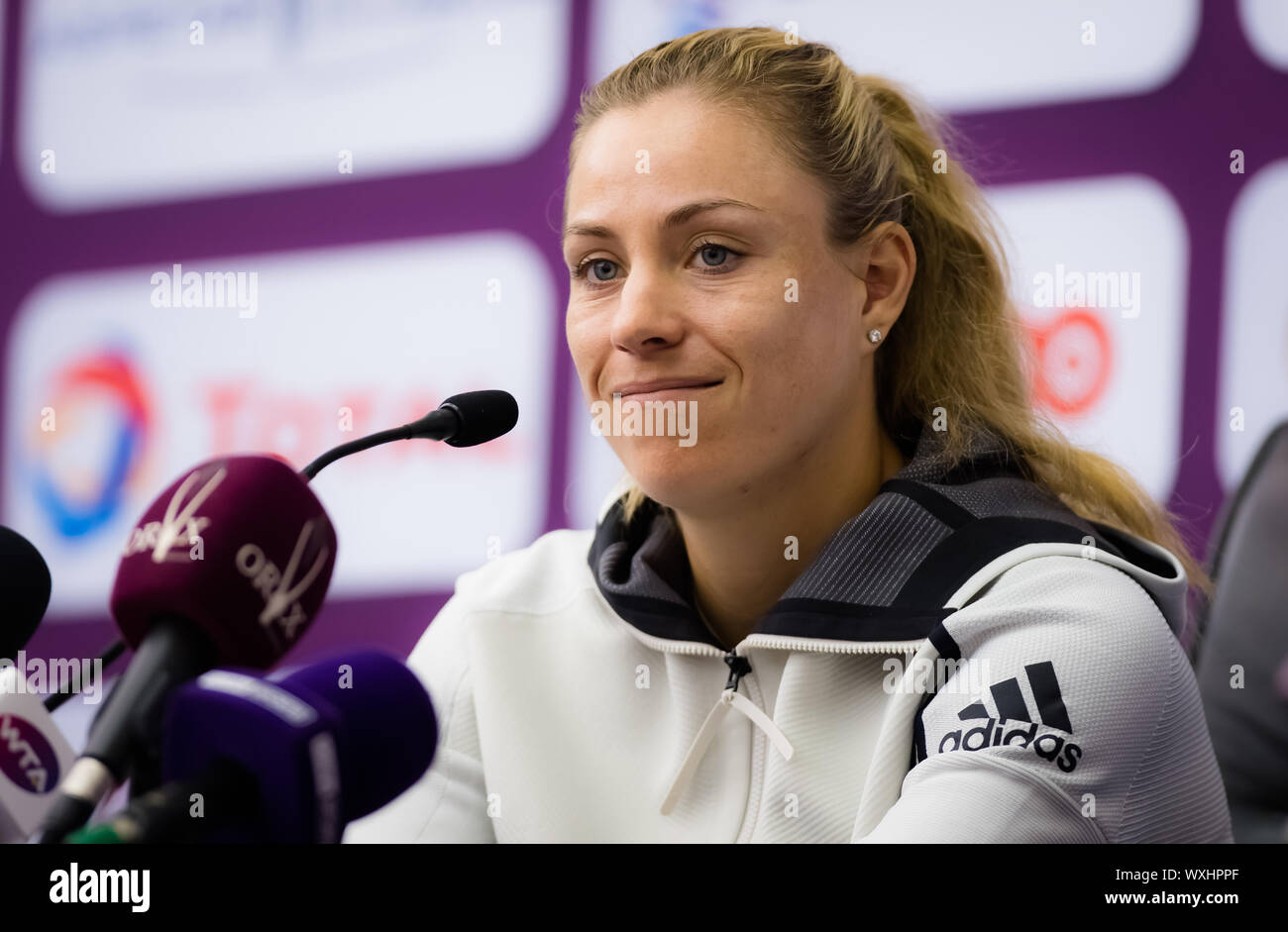 Angelique Kerber of Germany during the All Access Hour ahead of the