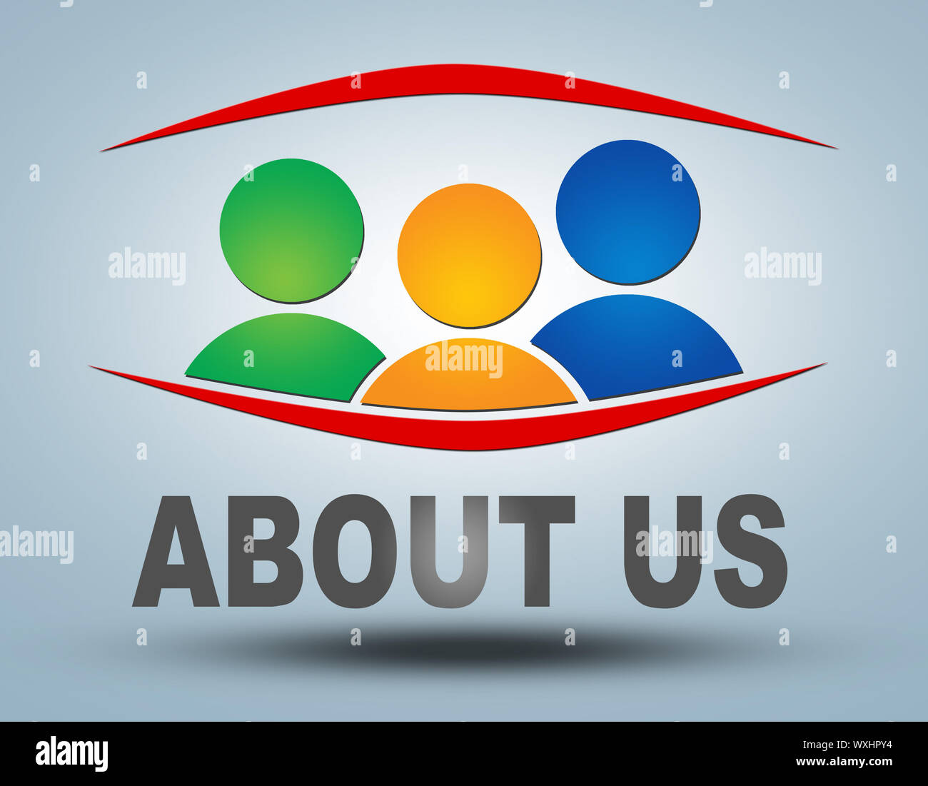 About us - communication concept with sign and text Stock Photo - Alamy