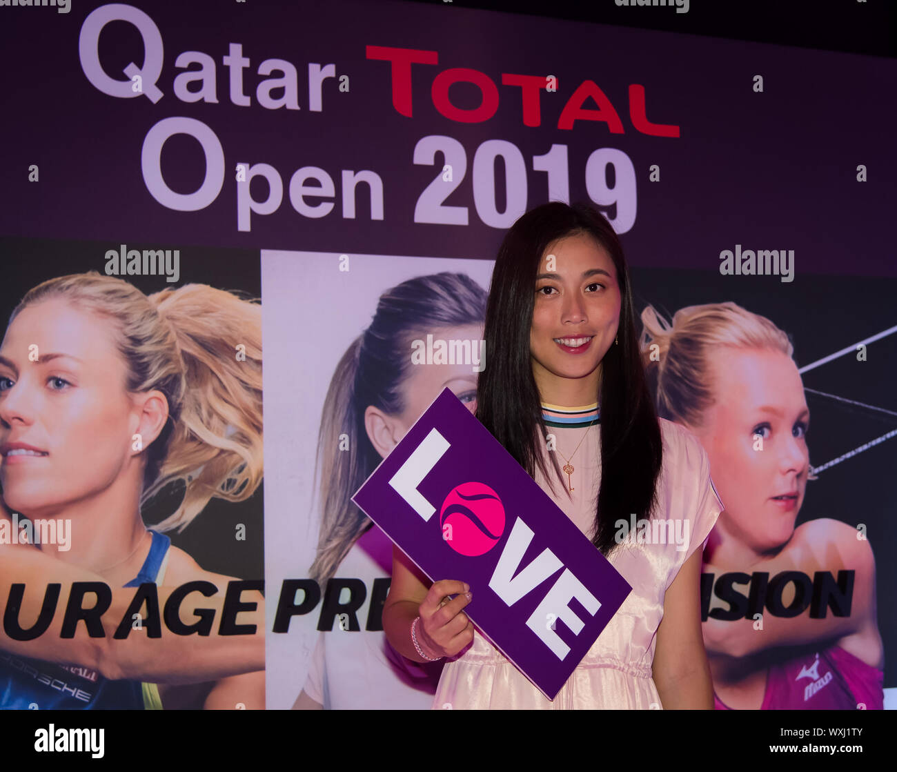 Hao-Ching Chan of Chinese Taipeh at the Players Party of the 2019 Qatar Total Open WTA Premier tennis tournament Stock Photo