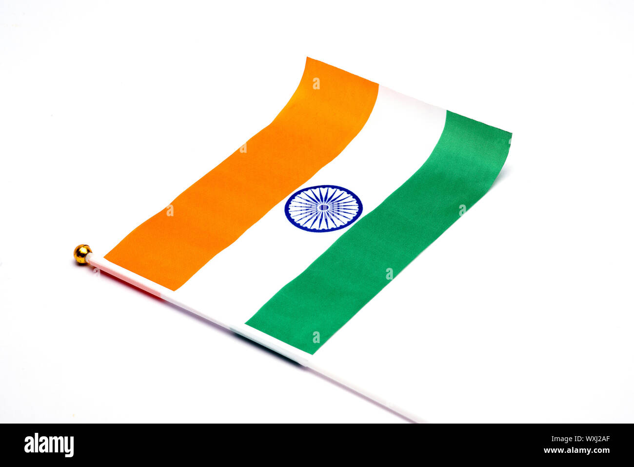 Tri Colour Indian Flag on a isolated white background Stock Photo - Alamy