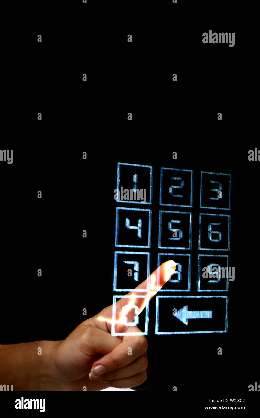 enter secret code on numpad security control Stock Photo - Alamy