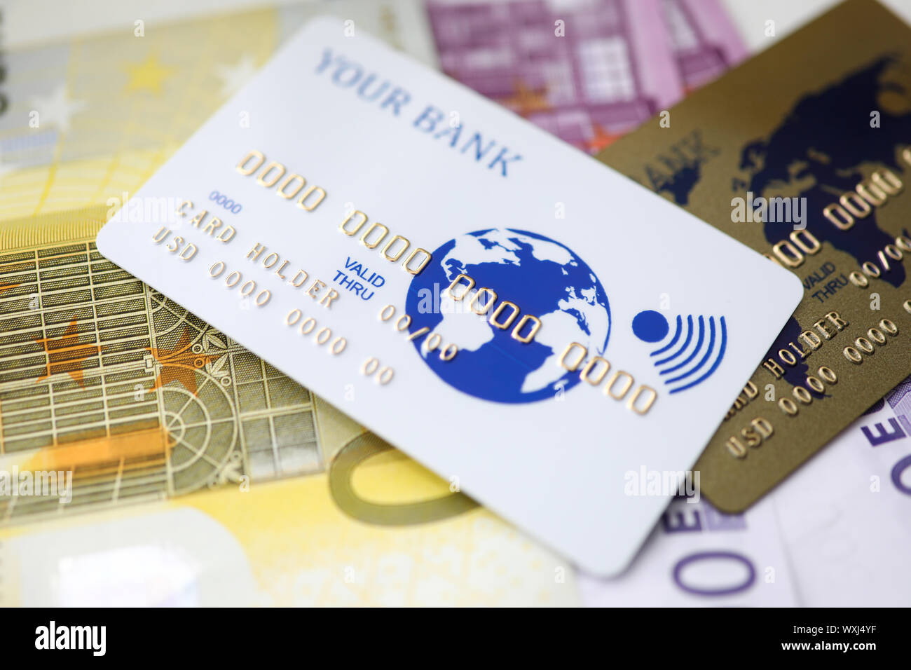 Cash and electronic money Stock Photo Alamy