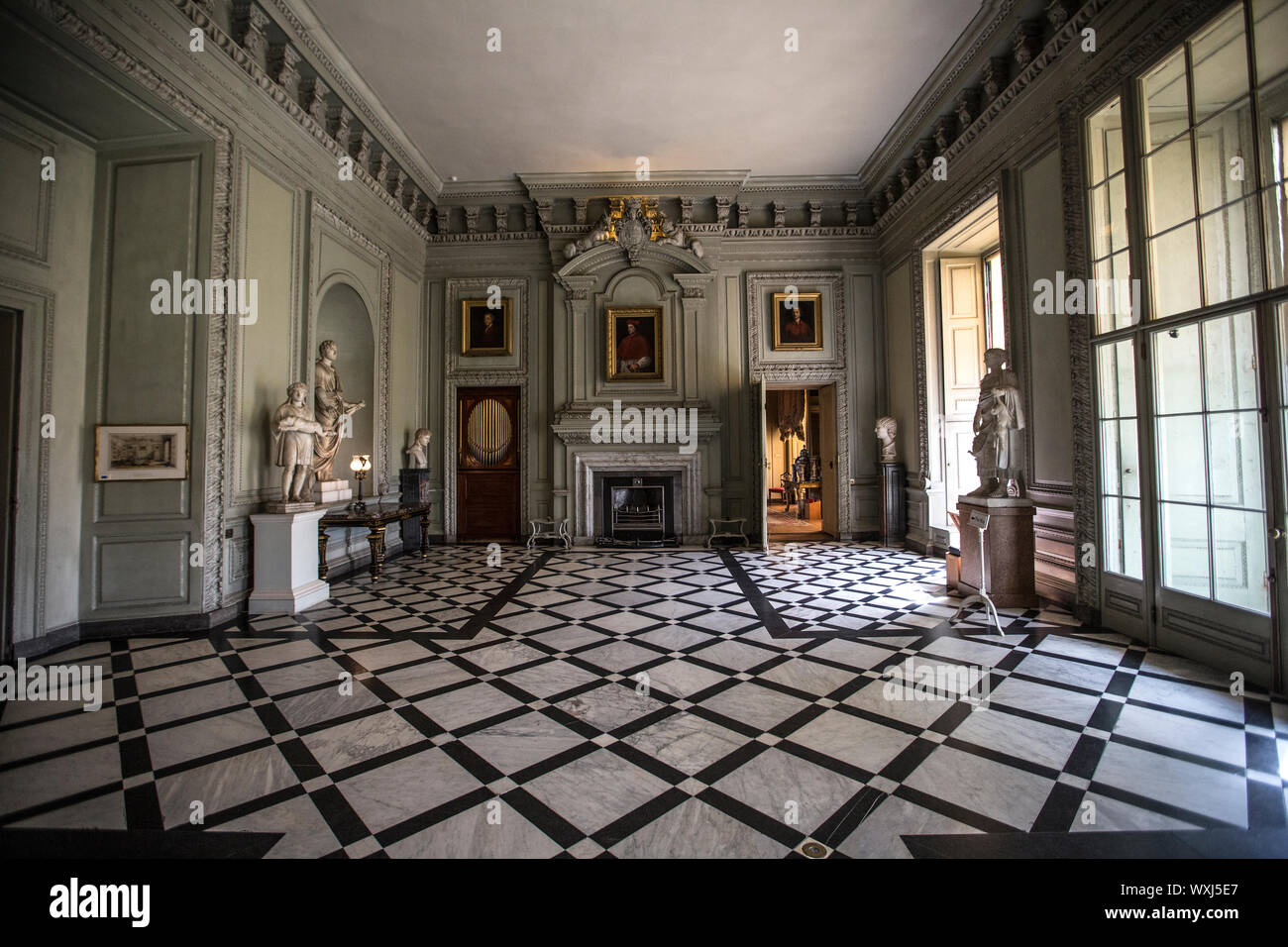 Petworth House, West Sussex, England, 17th-century Grade I listed country house, rebuilt in 1688 by Charles Seymour, 6th Duke of Somerset, England UK Stock Photo