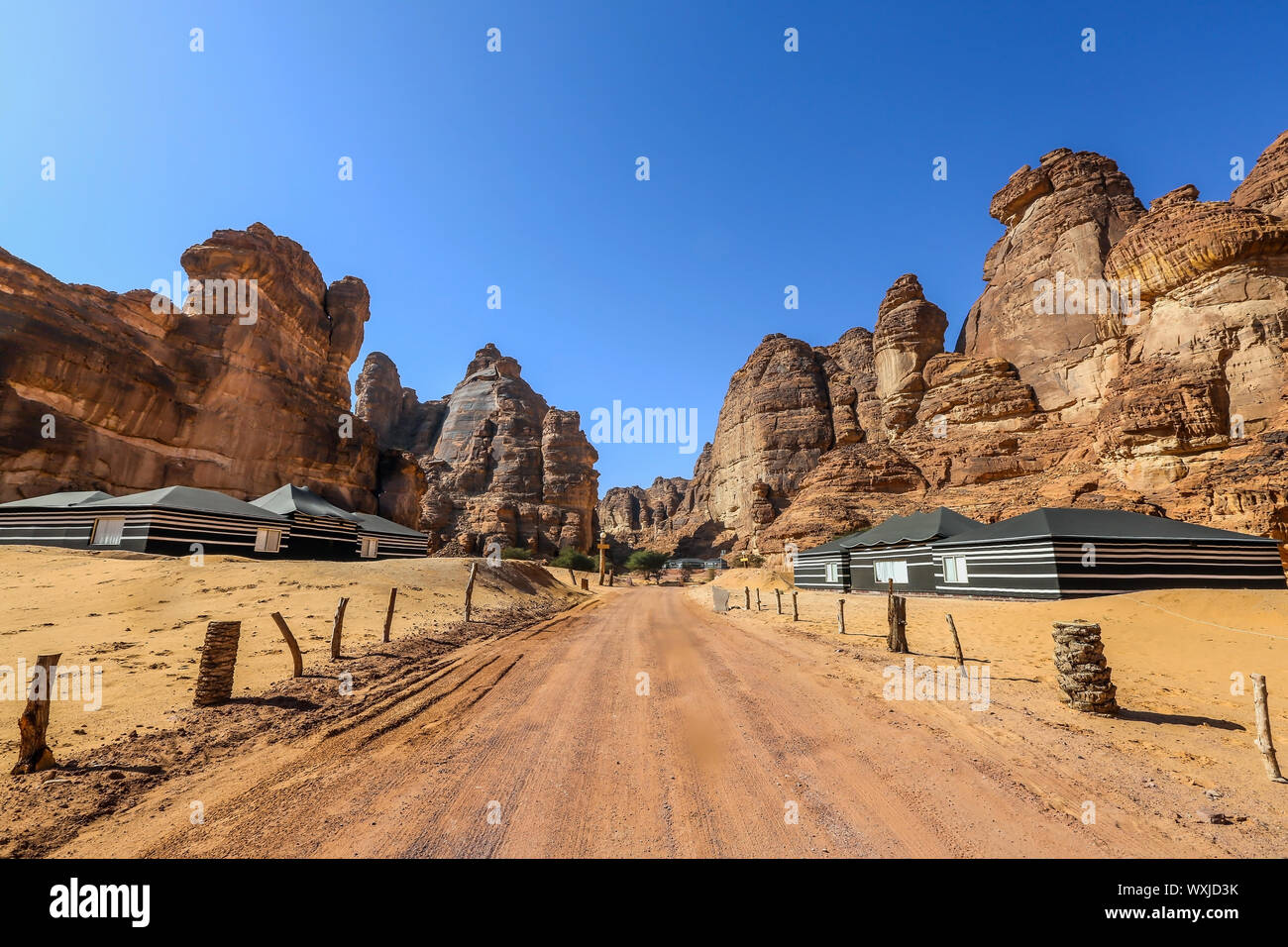 Desert camp, Al-Ula, Medina, Saudi Arabia Stock Photo