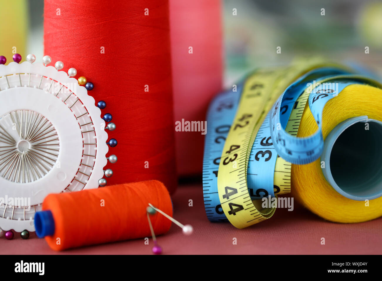 Neatly folded sewing tools Stock Photo Alamy