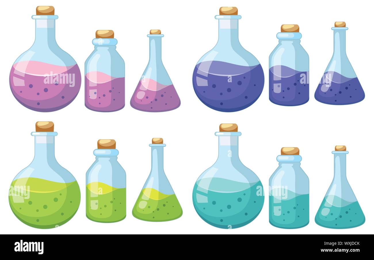 Set of science glassware and beackers illustration Stock Vector Image & Art Alamy