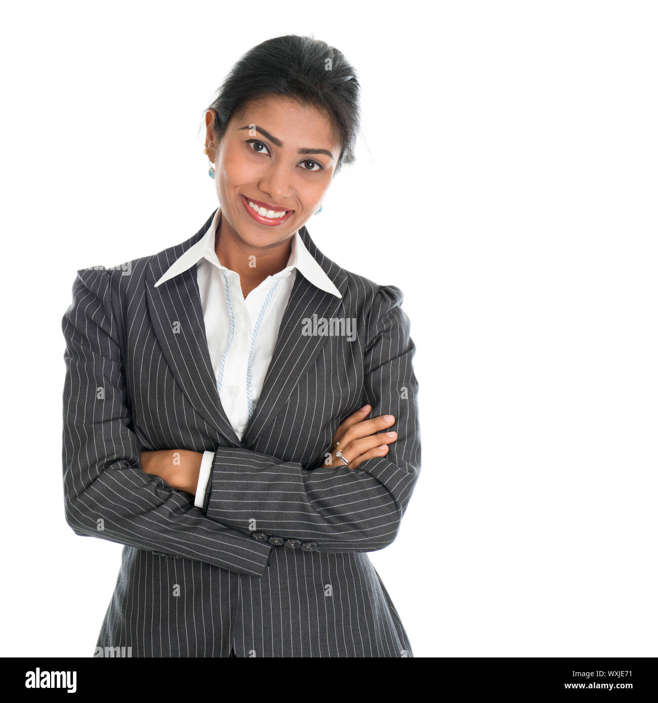 Portrait of young African American businesswoman in business suit ...