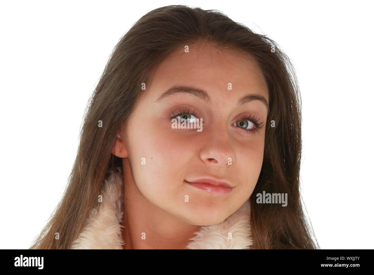 Young girl portrait isolated on white background Stock Photo - Alamy