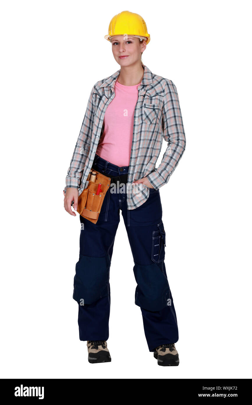 Female construction worker Stock Photo Alamy