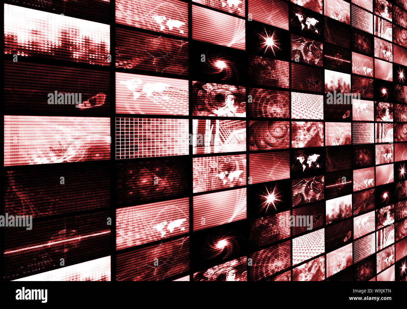 Red Futuristic Media Abstract Background Stock Photo