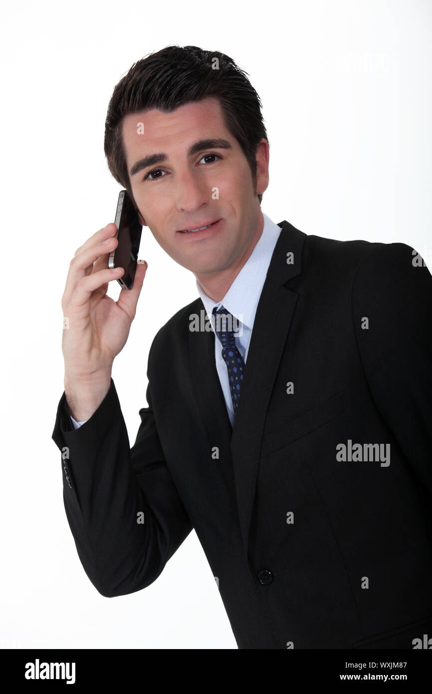 Hand Phone Call Man looking at handphone hi-res stock photography and images - Alamy