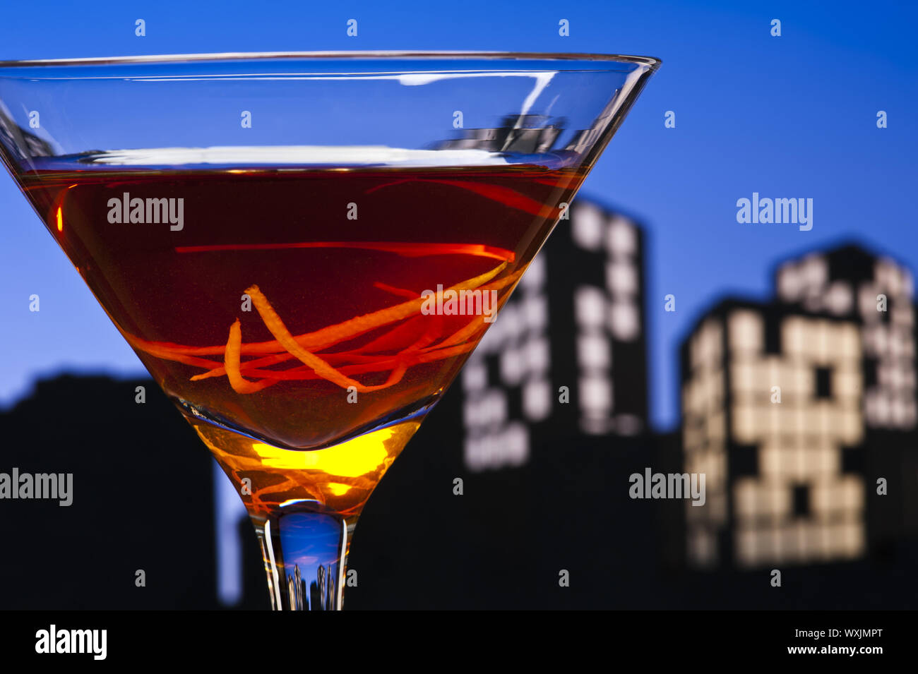 A Manhattan is a cocktail made with whiskey, sweet vermouth, and