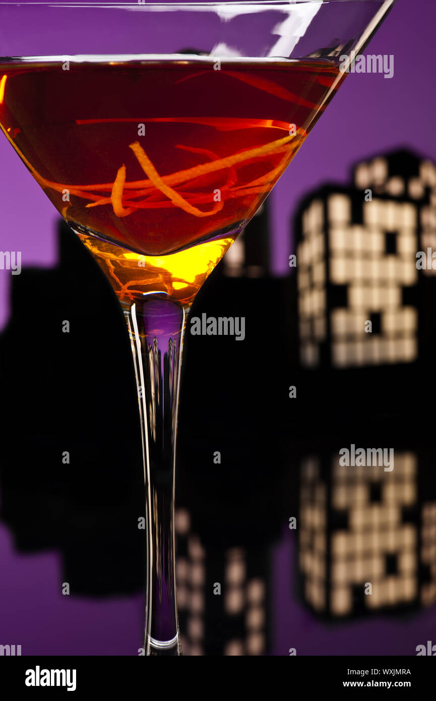 A Manhattan is a cocktail made with whiskey, sweet vermouth, and