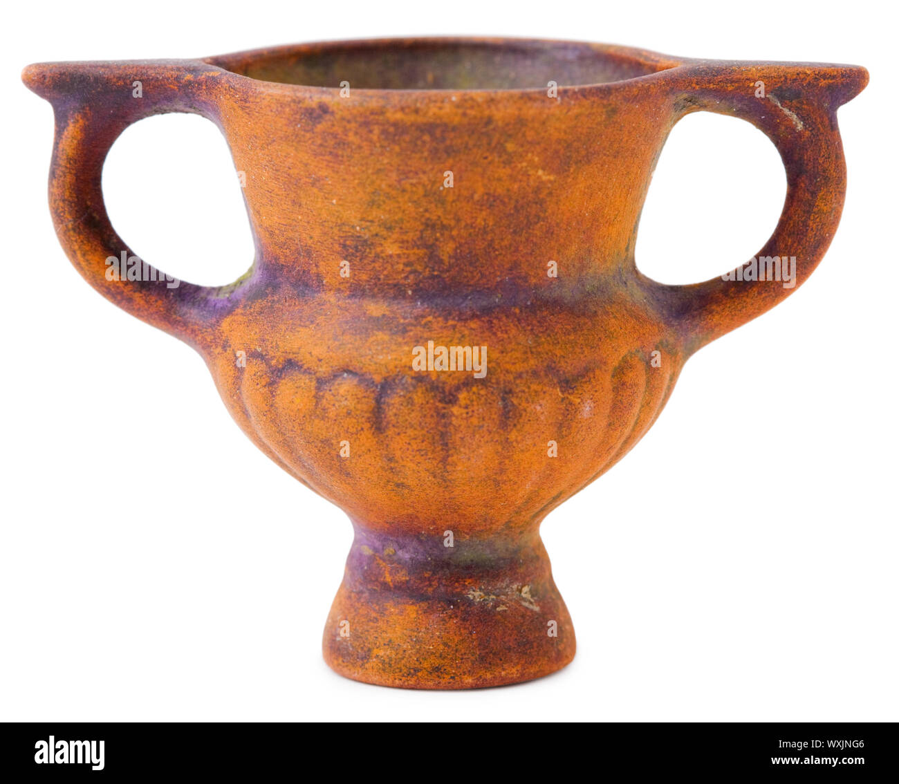 Miniature ceramic brown vase on a white background Stock Photo - Alamy