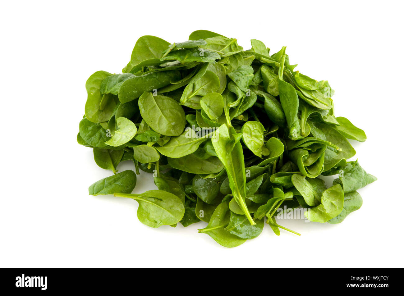 Healthy green spinach isolated over white Stock Photo - Alamy