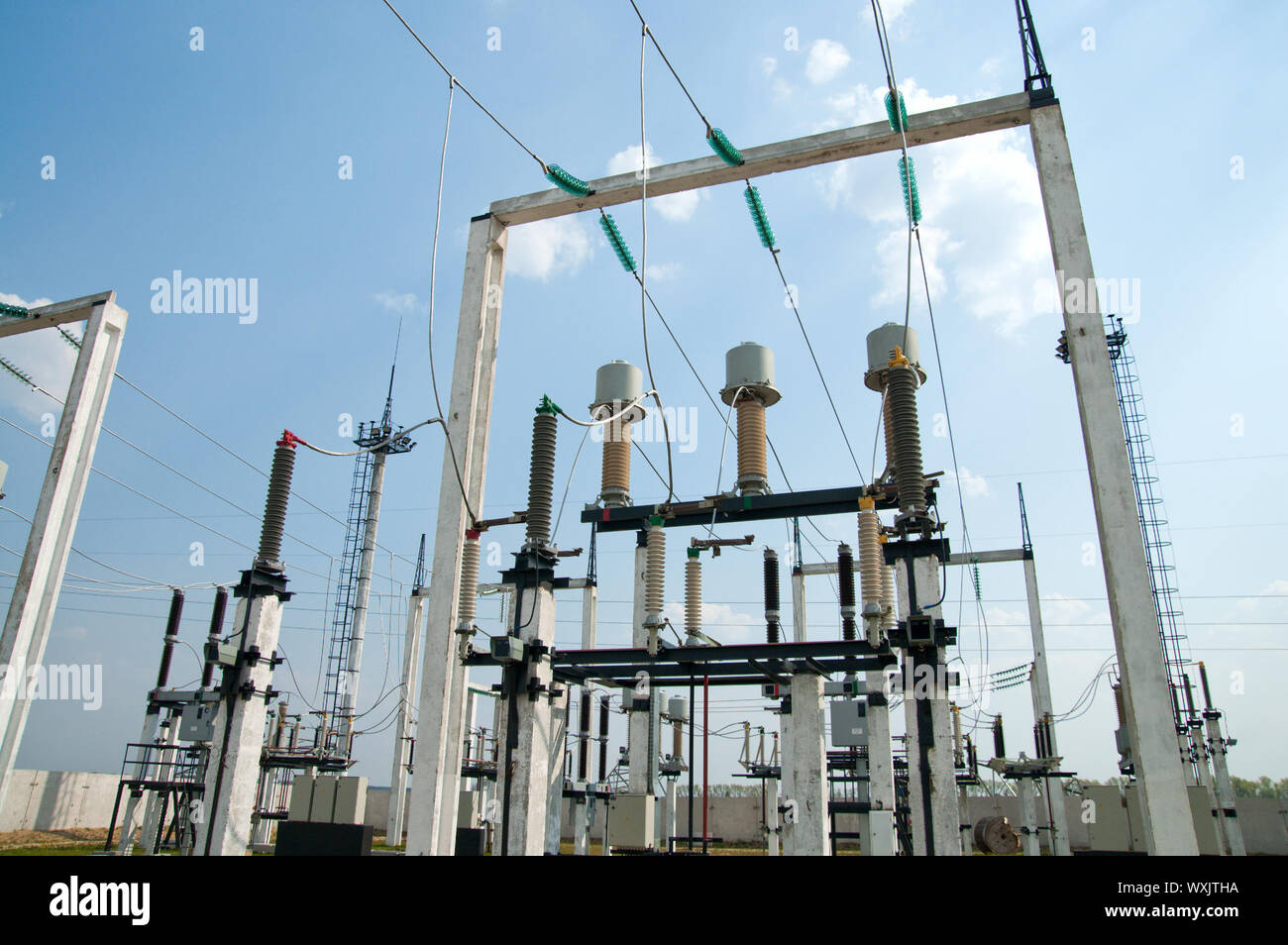 highvoltage substation with switch and disconnector Stock Photo Alamy