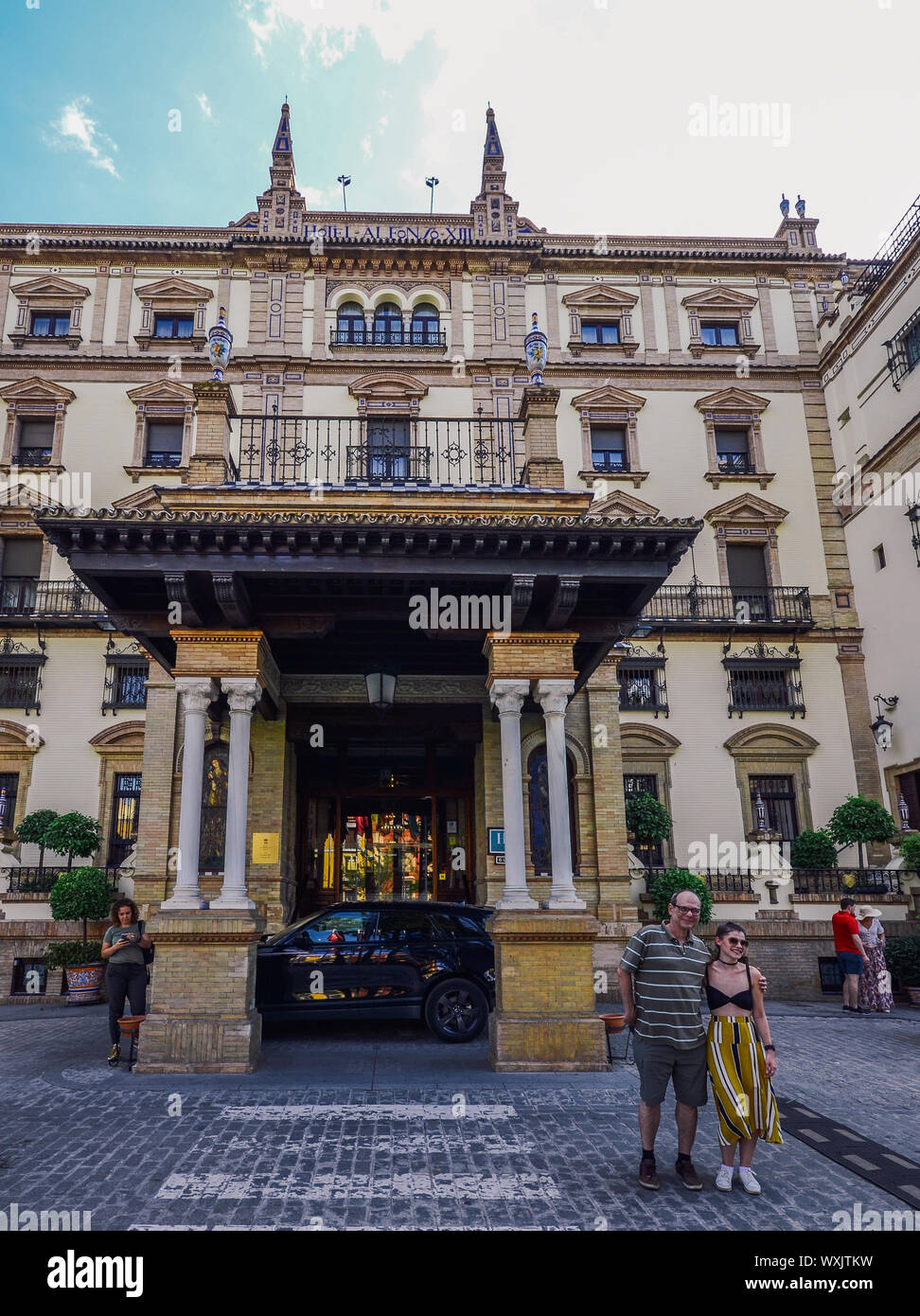 Seville, Spain - Sept 9, 2019: Alfonso XIII hotel in Seville Spain Stock Photo