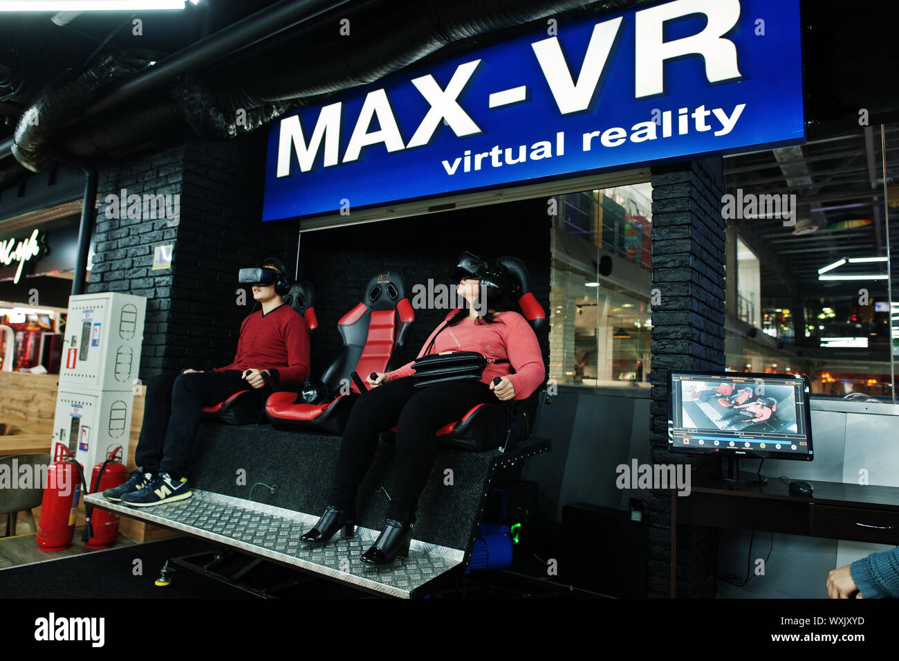 Kyiv, Ukraine September 15, 2018 Hall and interior of modern shopping mall Podolyany. Max VR