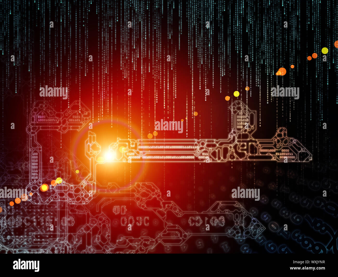 Encryption Key series. Composition of stylized key and number symbols ...