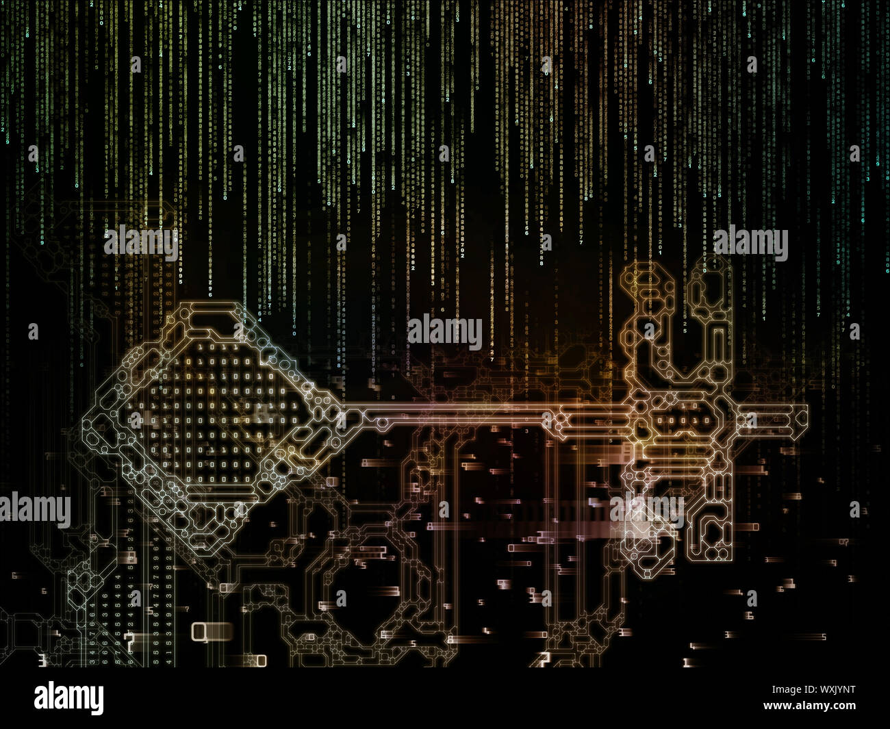 Encryption Key series. Backdrop of stylized key and number symbols on ...