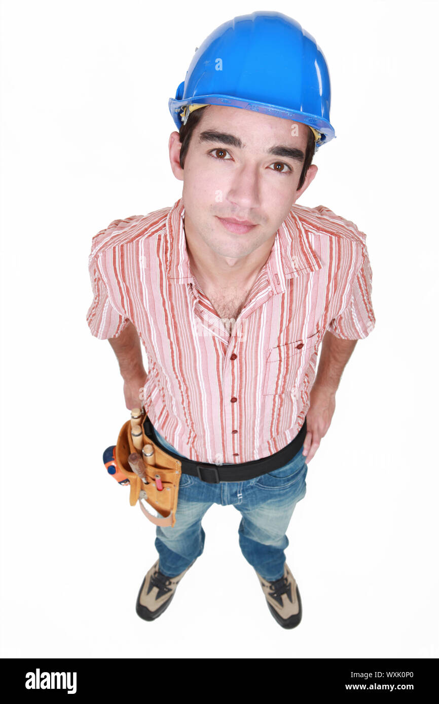 Portrait of a neutral tradesman Stock Photo