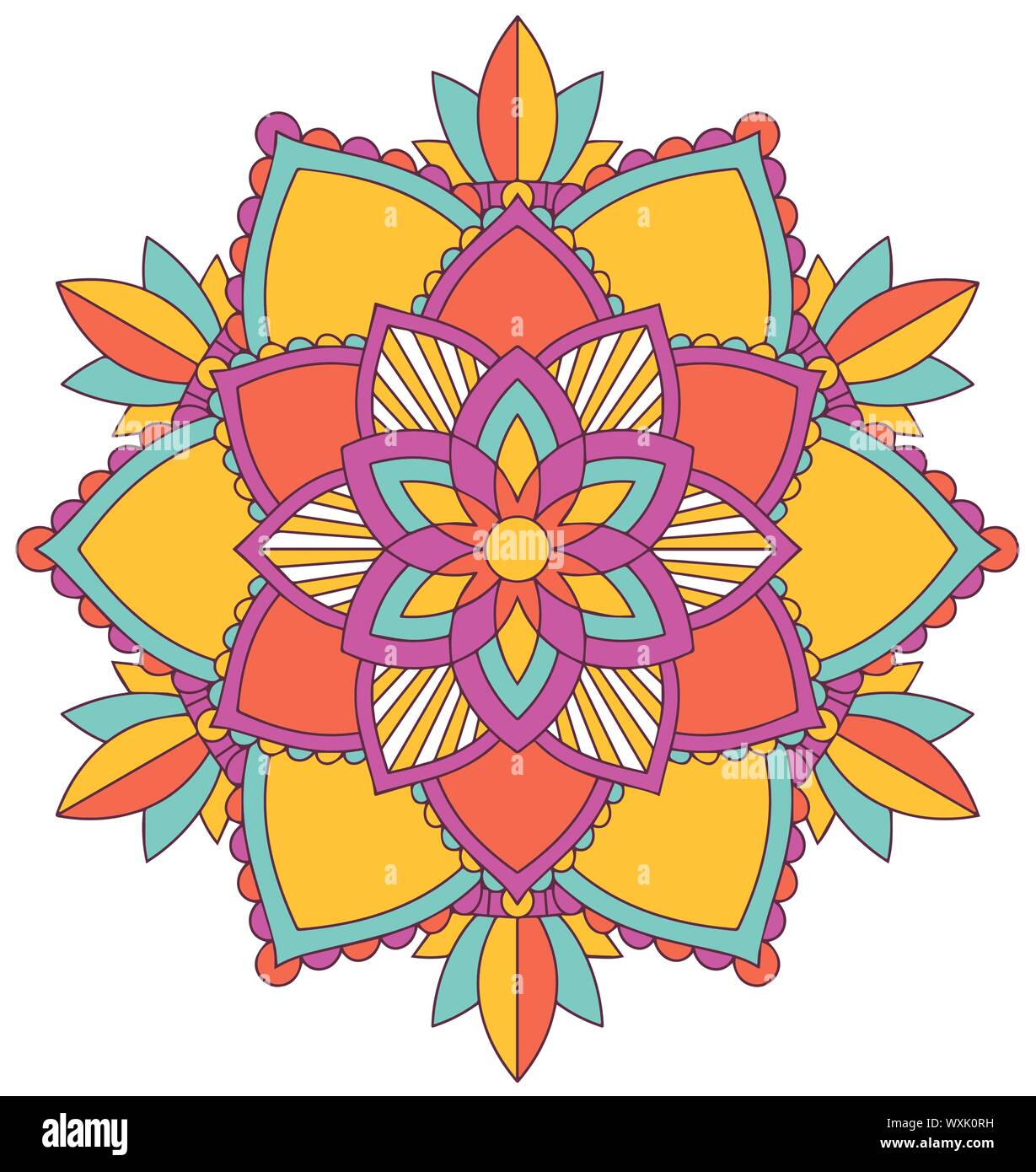 Mandala pattern design in many colors illustration Stock Vector Image ...