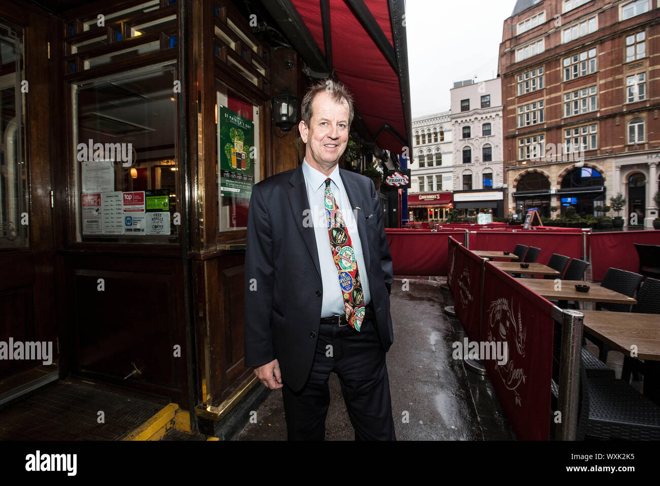 Peter Bronsman CEO Kopparberg Cider photographed outside the pub on Leicester Square. PHOTO:JEFF GILBERT 12th March 2019. ‘Moon under the Water’pub, L Stock Photo