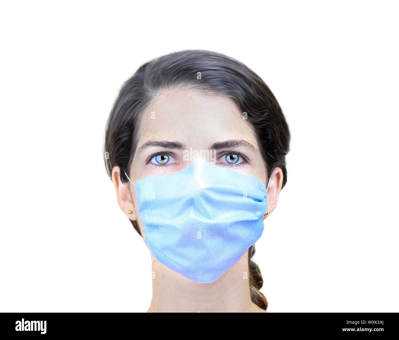 A closeup image of a beautiful surgeon wearing a surgical mask Stock ...