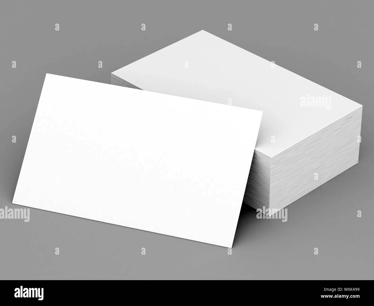 Business cards blank mockup template gray background Stock Photo