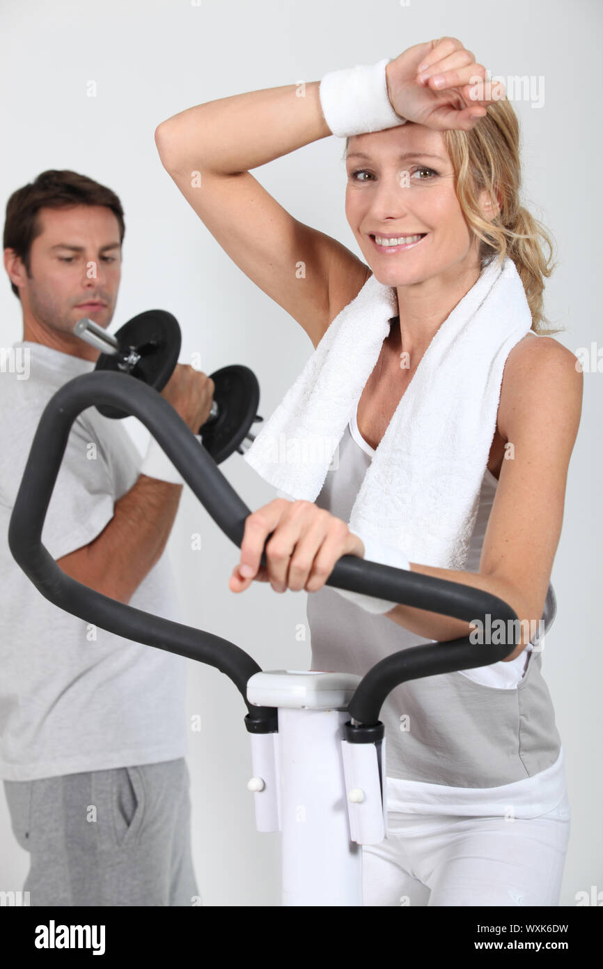 Couple working out Stock Photo