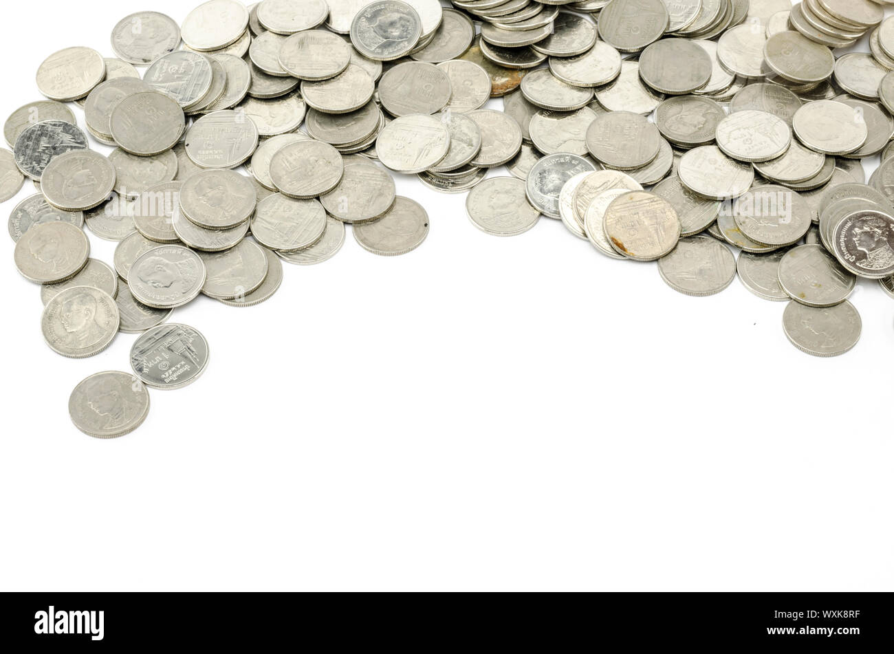 silver coin isolated on white background Stock Photo - Alamy